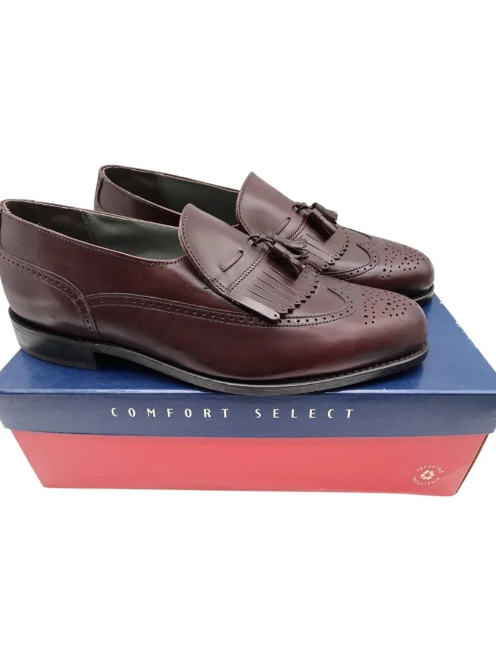 Dexter Brent Tassel Loafers Mens 12 2W Burgundy Leather Comfort Classic